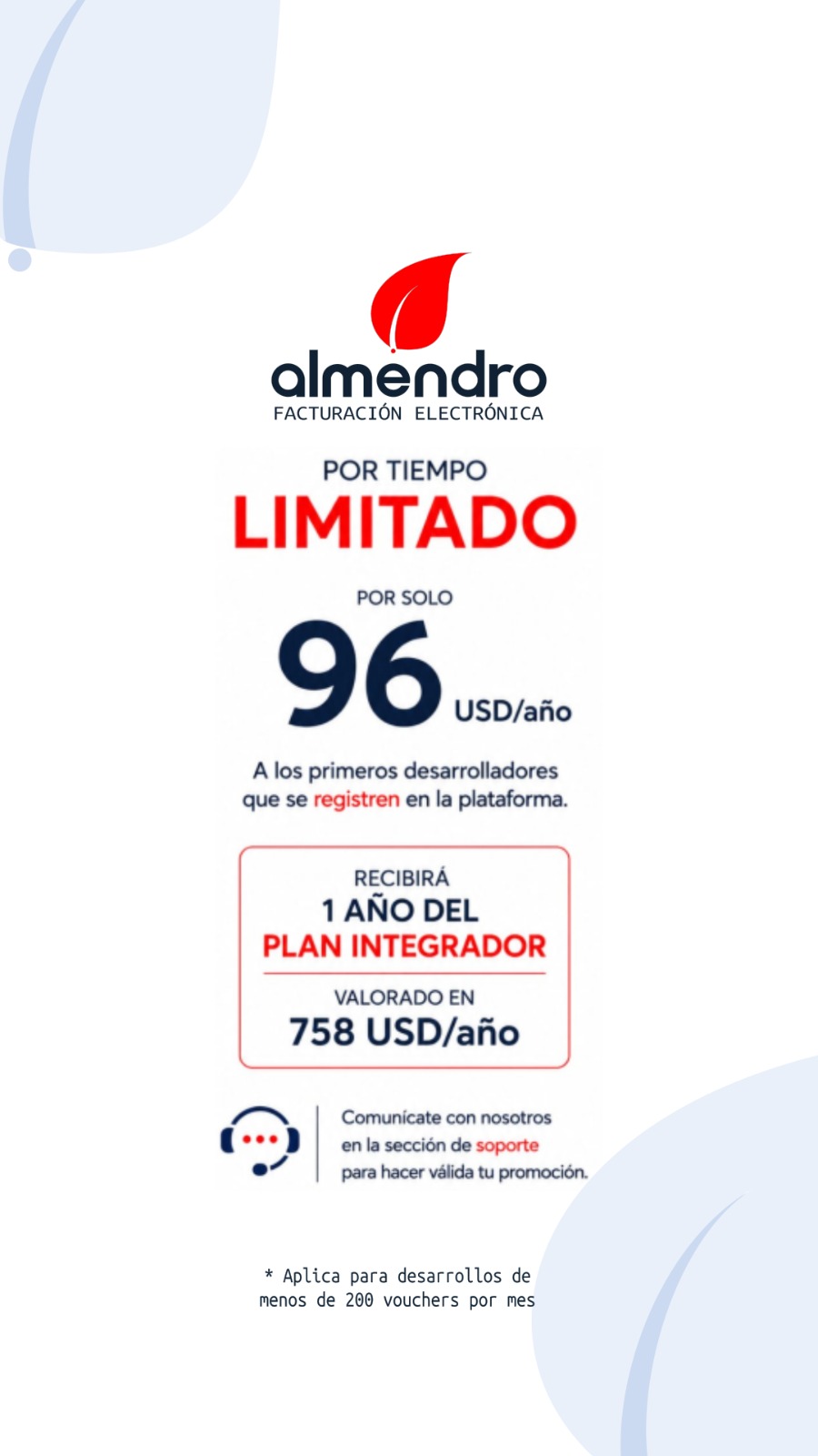Por tiempo limitado: un año del Plan Integrador por USD 96, valorado en USD 758 al año, para los primeros desarrolladores que se registren